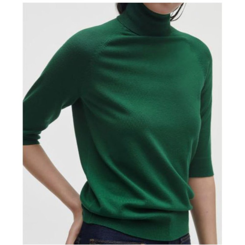 ZARA green knit turtleneck sweater